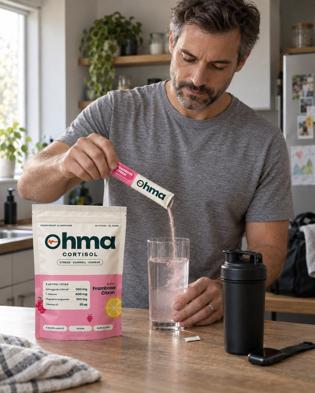 Ohma Cortisol Homme, rituel du matin
